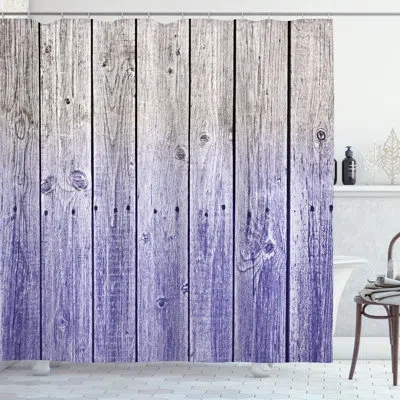 Ambesonne Digital Wood Panels Single Shower Curtain In Moonstone Blue