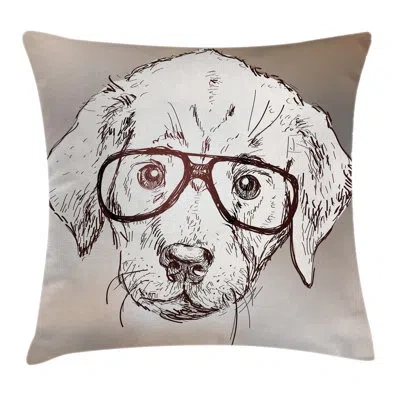 Ambesonne Dog Cute Hipster Puppy Glasses Pillow Cover