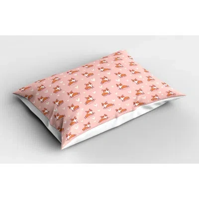 Ambesonne Dog Lover Sham In Red;coral