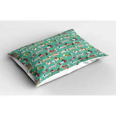 Ambesonne Dog Lover Sham In Red;light Green