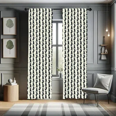 Ambesonne Dog Semi-sheer Rod Pocket Single Sliding Panel