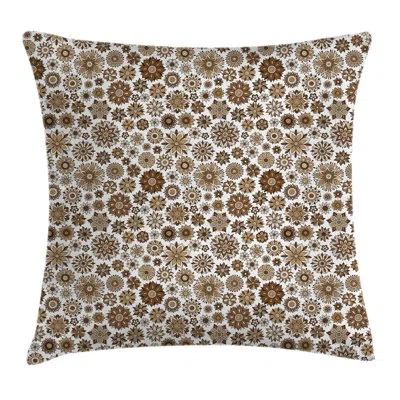 Ambesonne Doodle Flower Motifs Square Pillow Cover