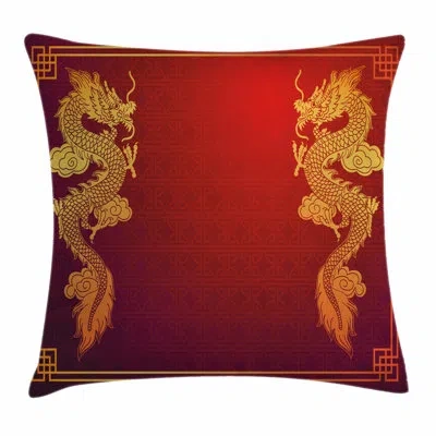 Ambesonne Dragon Historic Asian Creature Square Pillow Cover