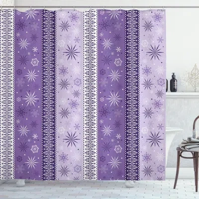Ambesonne Ethnic Shower Curtain Set + Hooks In Lavender Violet And White