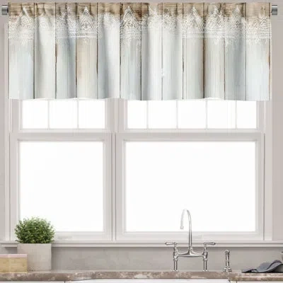 Ambesonne Farmhouse Window Valance Modern Rustic Cottagecore 54"x12" Dark Mustard White Dusk In Brown;beige