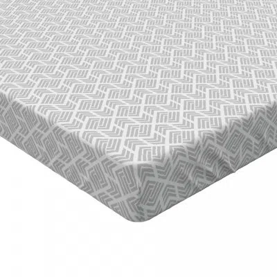 Ambesonne Fleur De Lis Microfiber Fitted Sheet In Gray Geometric