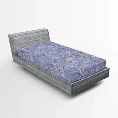 Ambesonne Floral Fitted Sheet Tropical Forest Leaves Retro Quartz Turquoise And Black In Ceil Blue,pale Taupe Floral
