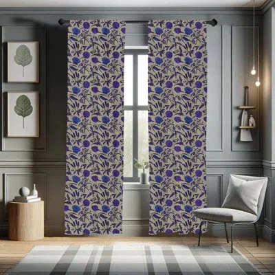 Ambesonne Floral Semi-sheer Rod Pocket Curtain Panels