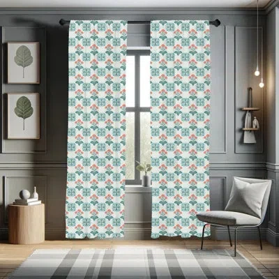 Ambesonne Floral Semi-sheer Rod Pocket Sliding Panel