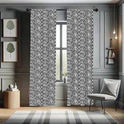 Ambesonne Floral Semi-sheer Rod Pocket Sliding Panel