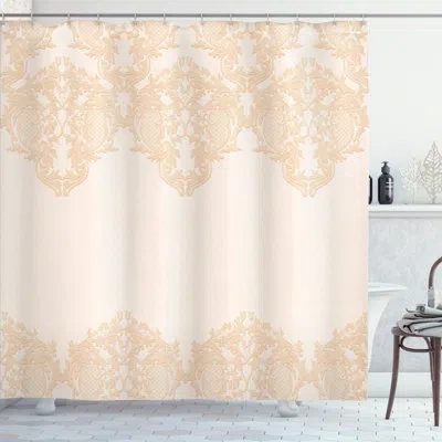 Ambesonne Floral Shower Curtain Lace Delicate Retro Print In Beige White
