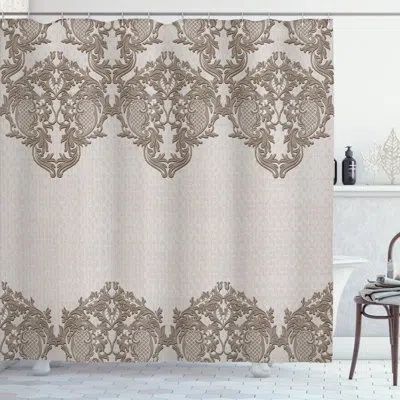 Ambesonne Floral Shower Curtain Lace Delicate Retro Print In Taupe