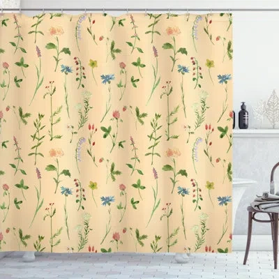 Ambesonne Floral Shower Curtain With Hooks Included In Pale Peach