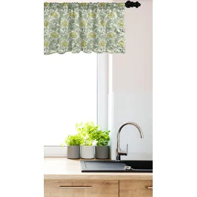 Ambesonne Floral Valance Pack Of 2 Flourishing Foliage Pale Yellow Pale Green