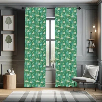 Ambesonne Floral Window Curtains, Garden Of Small Flowers With Vibrant Fresh Blooming Leaves And Petals Illust