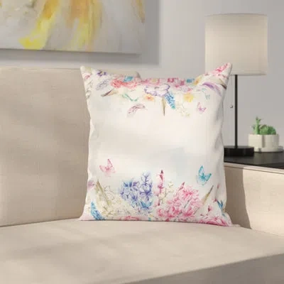 Ambesonne Flower And Butterfly Pillow Cover