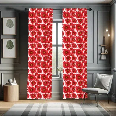Ambesonne Flower Semi-sheer Rod Pocket Sliding Panel