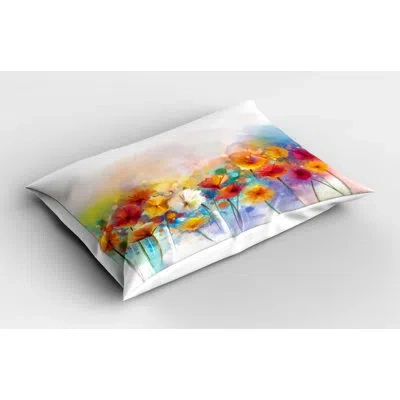Ambesonne Flower Sham In Blue;green;red