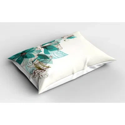 Ambesonne Flowers Sham In Teal