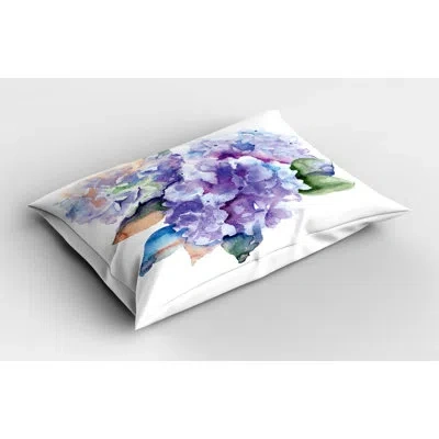 Ambesonne Flowers Watercolor Sham In Green;orange;purple
