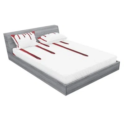 Ambesonne Flowing Blood Horror Spooky Halloween Zombie Scary Help Me Themed Illustration Sheet Set In White;red