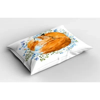 Ambesonne Fox Sham In Blue;orange