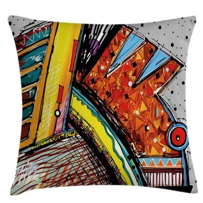 Ambesonne Funky Trippy Original Music With Brushstroke Effects Indoor / Outdoor Abstract 28" Throw Pillow Cove