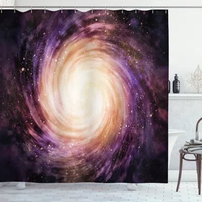 Ambesonne Galaxy Alluring Space Hole Single Shower Curtain In Black Pink Beige