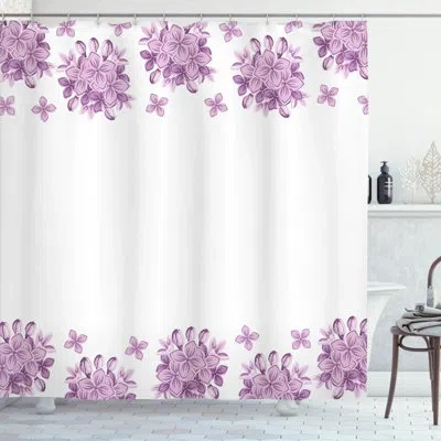 Ambesonne Gardening Theme Illustration Of Lilac Flowers Pattern Romantic Design Print Single Shower Curtain