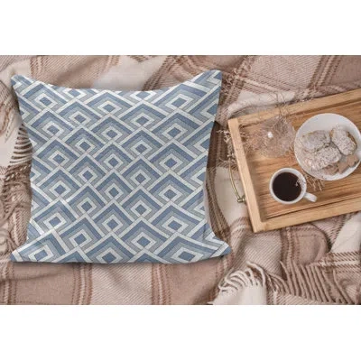 Ambesonne Geometric Fluffy Throw Pillow Cushion Cover, Diagonal Entwined Nested Squares Pattern Classical Repe