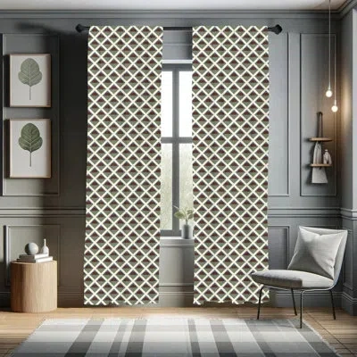 Ambesonne Geometric Semi-sheer Rod Pocket Curtain Panels