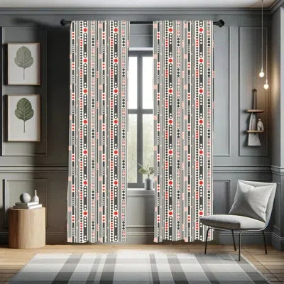 Ambesonne Geometric Semi-sheer Rod Pocket Curtain Panels