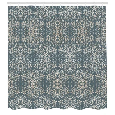 Ambesonne Geometric Shower Curtain With Hooks Included In Blue Gray