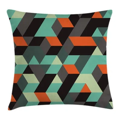 Ambesonne Geometric Throw Pillow Case Modern Design Image Square Cushion Cover 18 Inches