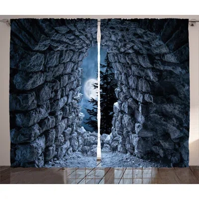 Ambesonne Gothic Semi-sheer Rod Pocket Curtain Panels
