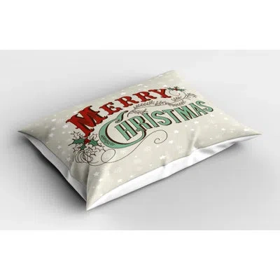 Ambesonne Gray/green/red Polyester Microfiber Piece Sham In Green;gray;red