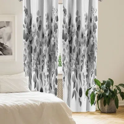 Ambesonne Grey Curtains 2 Panel Set Pair Of-pearl Charcoal Grey In White;gray