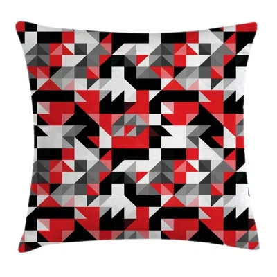 Ambesonne Half Triangles Square Pillow Cover