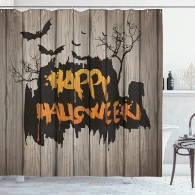 Ambesonne Halloween Decor Quote Bats Art Single Shower Curtain