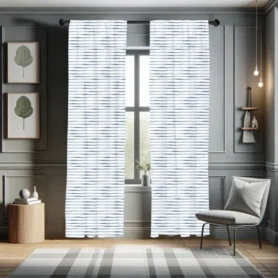 Ambesonne Harbour Stripe Semi-sheer Rod Pocket Curtain Panels