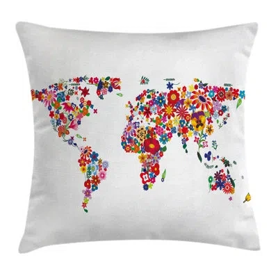 Ambesonne Hippie Atlas Flowers Growth Pillow Cover
