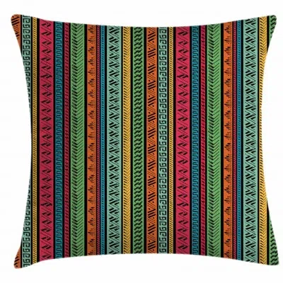 Ambesonne Hippie Indoor / Outdoor Striped 40" Throw Pillow Cover