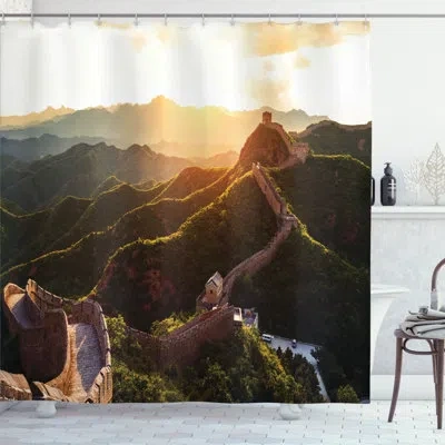 Ambesonne Historical Mystic Sunset Time Shower Curtain + Hooks