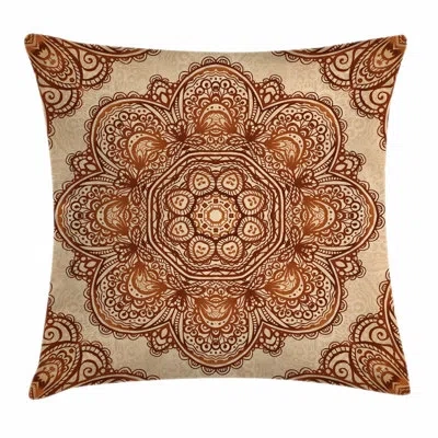 Ambesonne India Mehndi Paisley Floral Square Pillow Cover