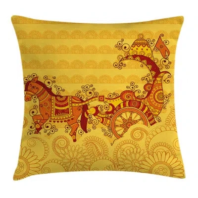 Ambesonne Indian Ethnic Icon Folk Design Square Pillow Cover