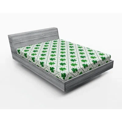 Ambesonne Irish Floral Fitted Sheet In Green
