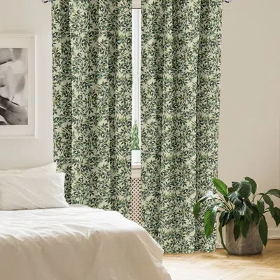 Ambesonne Jungle Curtains Ivy Branches Leaves Botany Pair Of Pale Green And Hunter Green