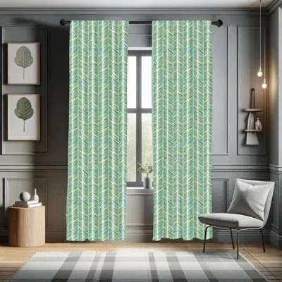 Ambesonne Jungle Leaves Semi-sheer Rod Pocket Curtain Panels