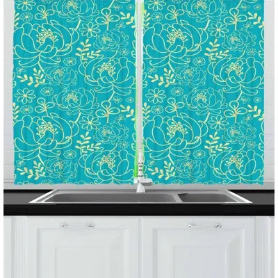 Ambesonne Kitchen Curtains Kitchen Curtain