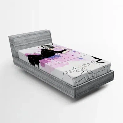 Ambesonne Kitten Fitted Sheet In Black